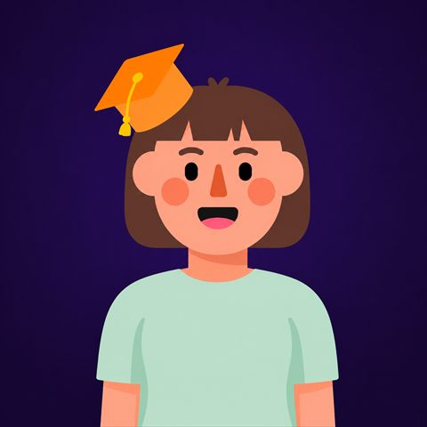 Caricatura mujer joven de 18 a 24 anos