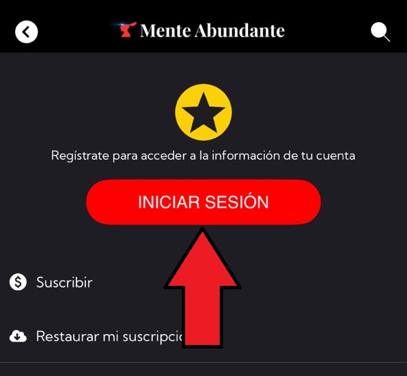 Tocar Iniciar sesi&oacute;n en Perfil